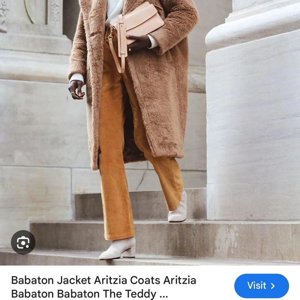 Babaton Teddy coat faux fur size M - Picture 6 of 11